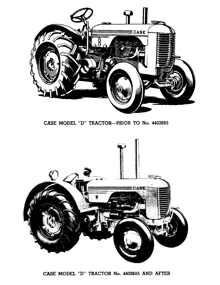 Схема запчастей Case IH DV-SERIES - (004) - CASE MODEL "D" TRACTOR (00) - PICTORIAL INDEX