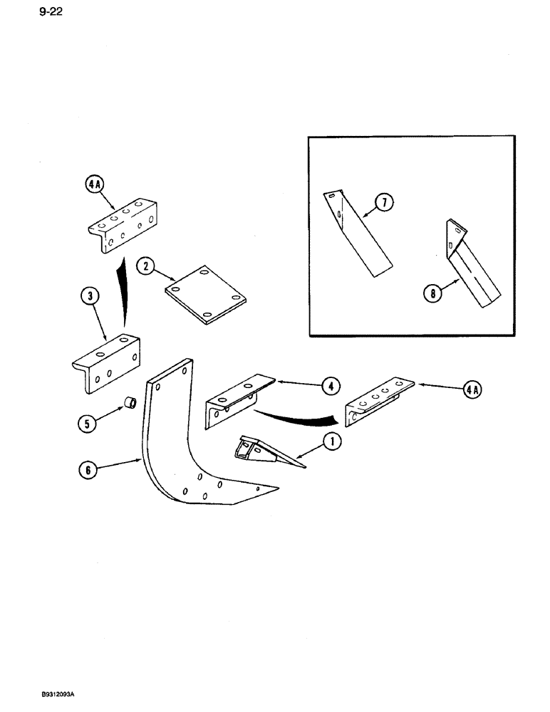 Схема запчастей Case IH 14 - (9-22) - RIGID SHANK UNIT, 14 SUBSOIL CHISEL (09) - CHASSIS/ATTACHMENTS