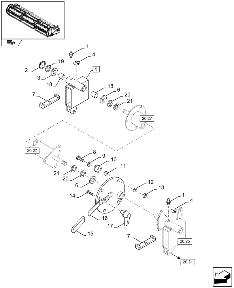 Схема запчастей Case IH 2040 - (20.26[01]) - REEL, SUPPORTS (20) - HEADER