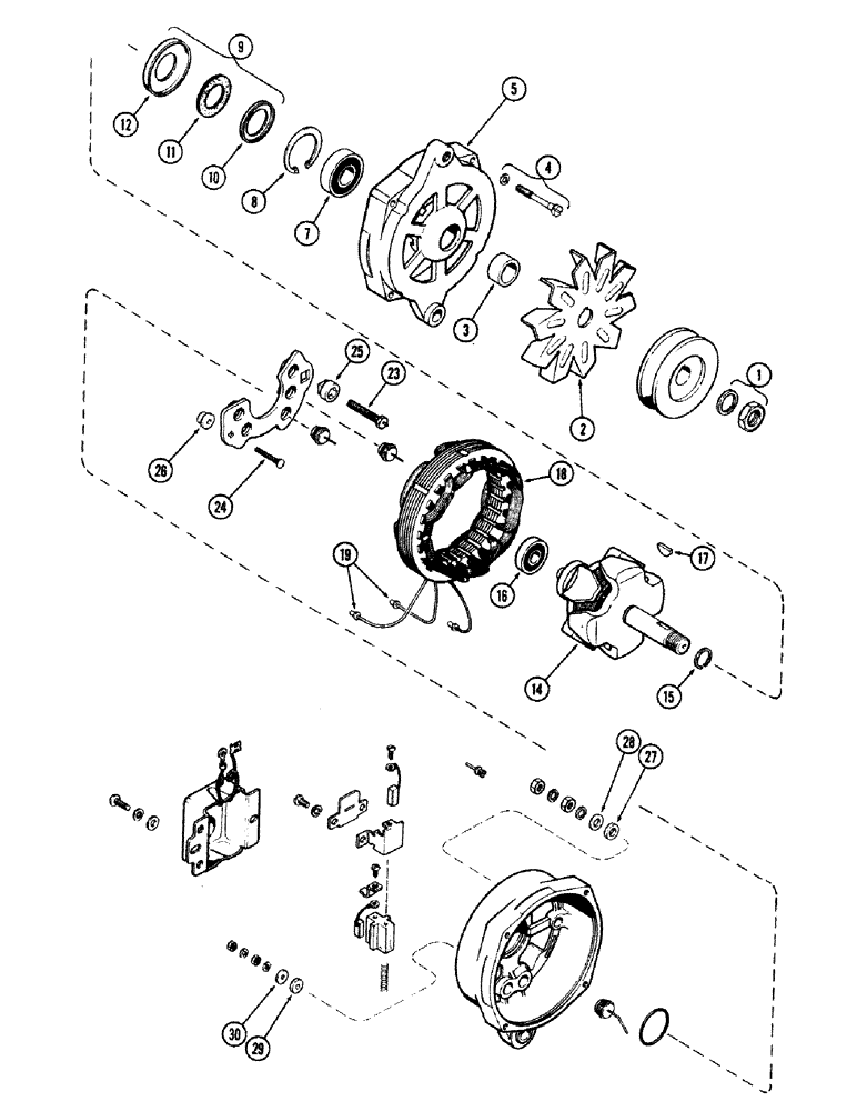 Схема запчастей Case IH 870 - (099C) - A59761 ALTERNATOR, (336B) DIESEL & (301B) SPARK IGNITION ENGINES (04) - ELECTRICAL SYSTEMS
