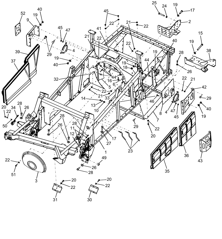 Схема запчастей Case IH AFX8010 - (E.10.B[1]) - FRAME, THRESHING E - Body and Structure