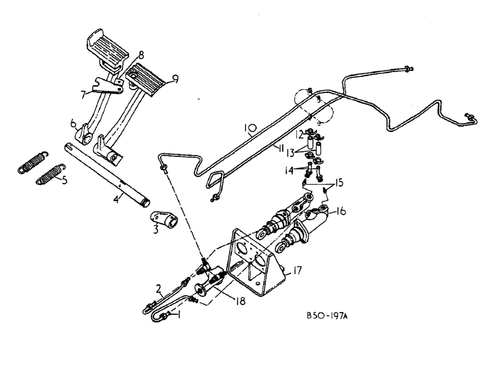 Схема запчастей Case IH 884 - (04-010) - BRAKE CYLINDERS AND CONNECTIONS (5.1) - BRAKES