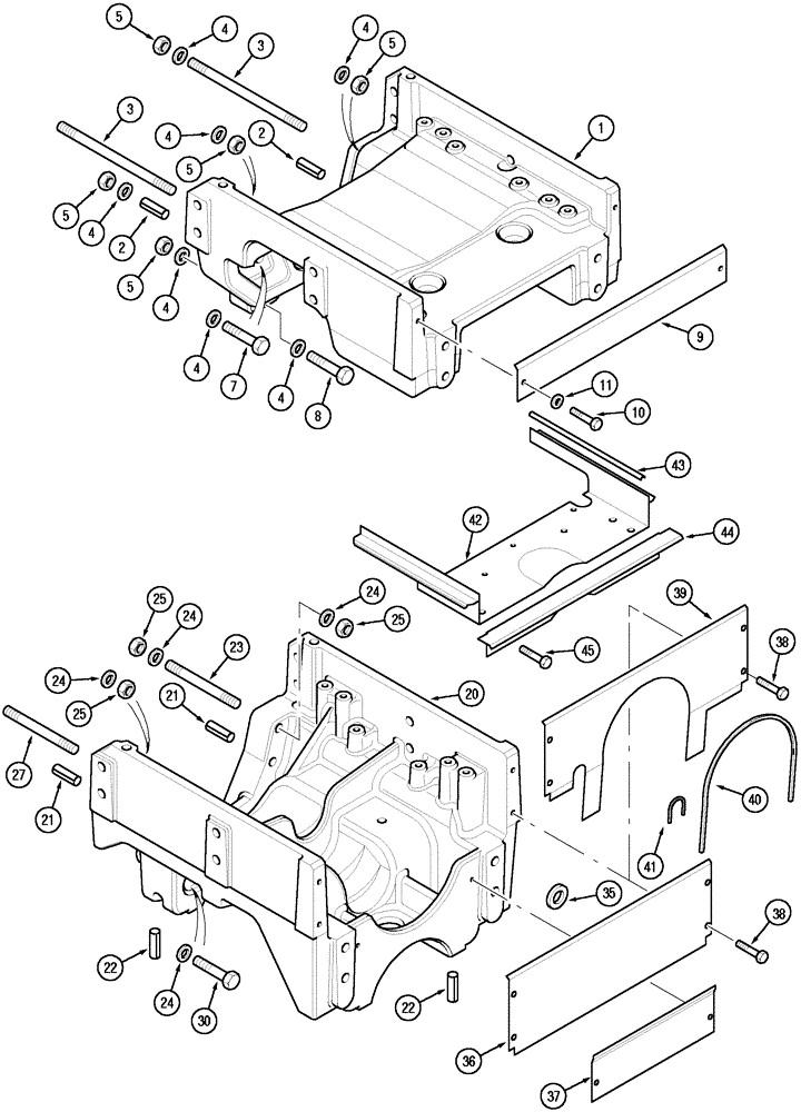 Схема запчастей Case IH CX60 - (09-01) - FRONT BOLSTER (09) - CHASSIS/ATTACHMENTS