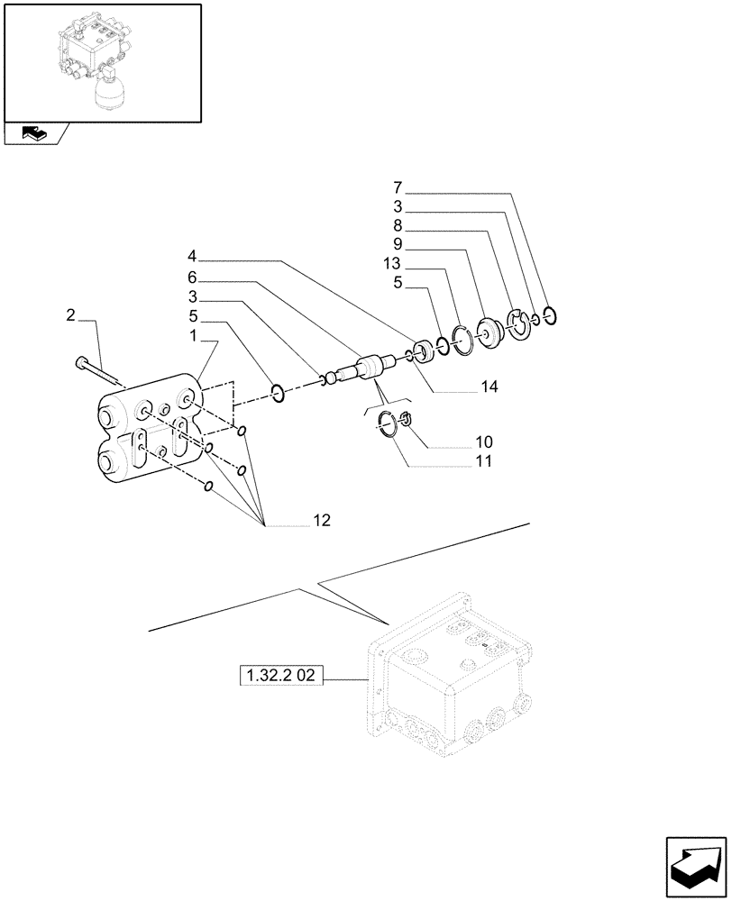 Схема запчастей Case IH PUMA 140 - (1.32.2[04]) - TRANSMISSION 18X6 OR 19X6 - REDUCTION UNIT VALVE BLOCK - PISTONS AND CYLINDERS (03) - TRANSMISSION