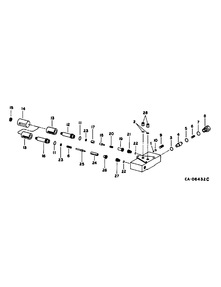 Схема запчастей Case IH 1470 - (10-61) - HYDRAULICS, UNLOAD/SINGLE BI-DIRECTIONAL VALVE, REEL LIFT, S.N. 1001 AND ABOVE (07) - HYDRAULICS