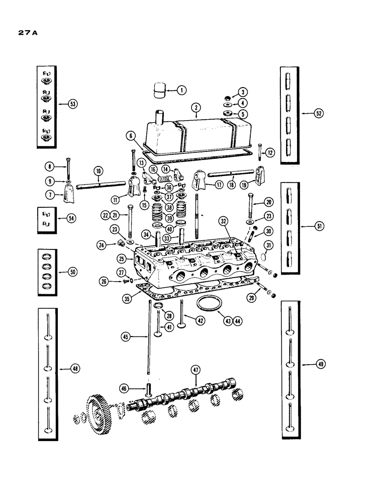 Схема запчастей Case IH 188 - (27A) - CYLINDER HEAD ASSEMBLY, DIESEL ENGINE, CASTING NUMBER A36296 