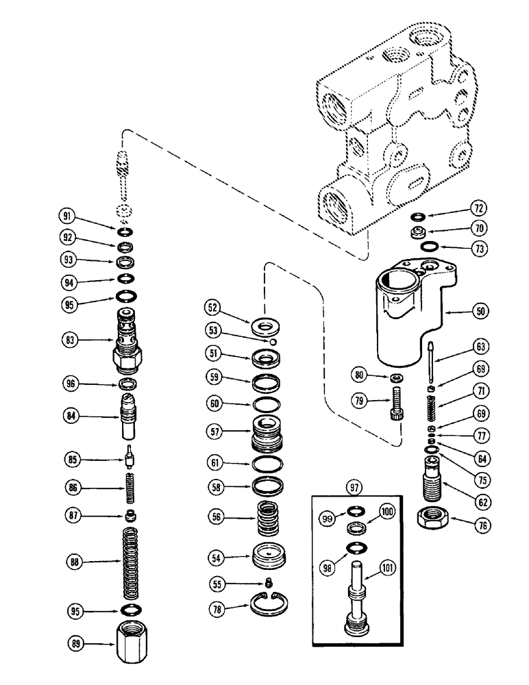Схема запчастей Case IH 8940 - (8-058) - HYDRAULIC REMOTE VALVE ASSEMBLY, SECOND, THIRD AND FOURTH REMOTE WITH LOAD CHECK (08) - HYDRAULICS