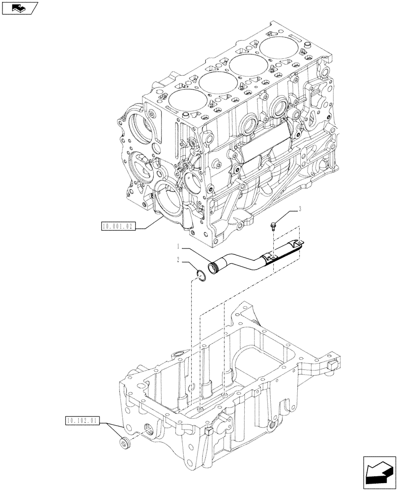 Схема запчастей Case IH FARMALL 65C - (10.250.03) - OIL PUMP, SUCTION PIPE (10) - ENGINE