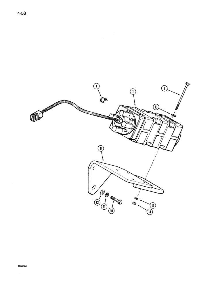 Схема запчастей Case IH 7150 - (4-058) - GROUND SPEED SENSOR (04) - ELECTRICAL SYSTEMS