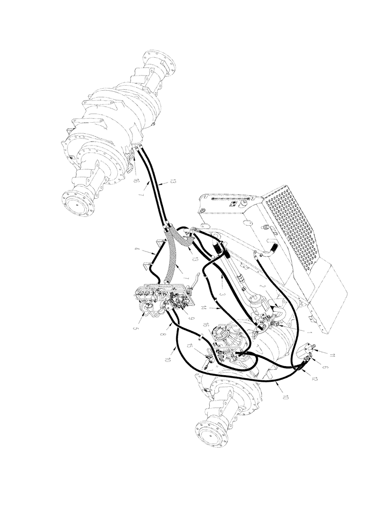 Схема запчастей Case IH STX425 - (01-09[02]) - PICTORIAL INDEX - CHARGE PUMP AND BRAKE CIRCUIT, 500 SERIES AXLE, QUADTRAC TRACTOR, ASN JEE0102001 (00) - PICTORIAL INDEX