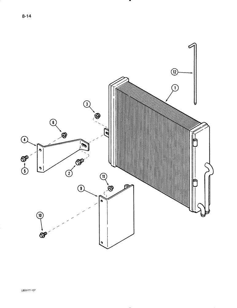 Схема запчастей Case IH 1670 - (8-14) - 536349R1 OIL COOLER (07) - HYDRAULICS