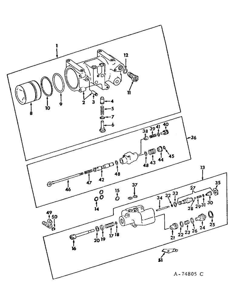 Схема запчастей Case IH 3688HC - (10-59) - HYDRAULICS, DRAFT CONTROL CYLINDER AND VALVE, 3088, 3288 AND 3688HC TRACTORS (07) - HYDRAULICS