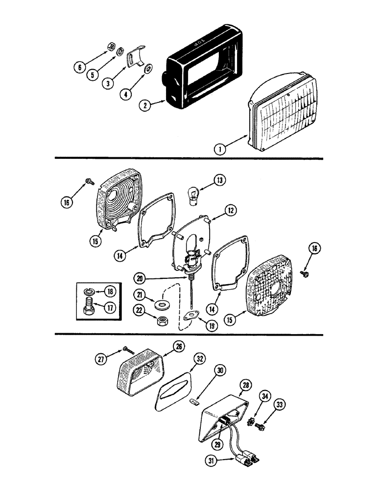 Схема запчастей Case IH 3294 - (4-100) - HEAD LAMPS (04) - ELECTRICAL SYSTEMS