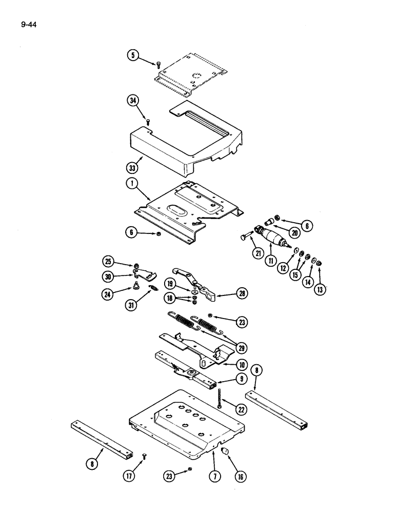 Схема запчастей Case IH 3594 - (9-044) - CLOTH SEAT, AIR/OIL SUSPENSION (09) - CHASSIS/ATTACHMENTS