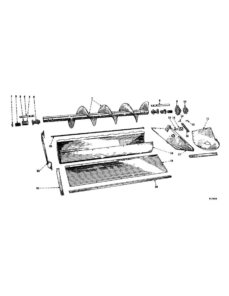 Схема запчастей Case IH 2-PR - (052) - CONVEYOR WORM AND TROUGH (80) - CROP STORAGE/UNLOADING