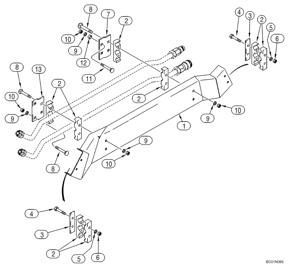 Схема запчастей Case IH 90XT - (08-14J) - HYDRAULICS, ATTACHMENT - HIGH FLOW, PISTON (08) - HYDRAULICS