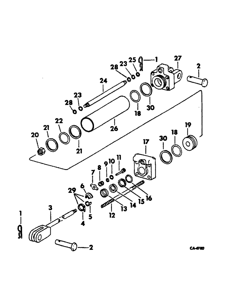 Схема запчастей Case IH 45 - (D-51) - REMOTE CTRL HYD CYL, PRIOR TO AUG 1976 SEASN, RECOMM HYD FOR TRACTORS W/HYD SYST RATD UP T0 2500 PSI 