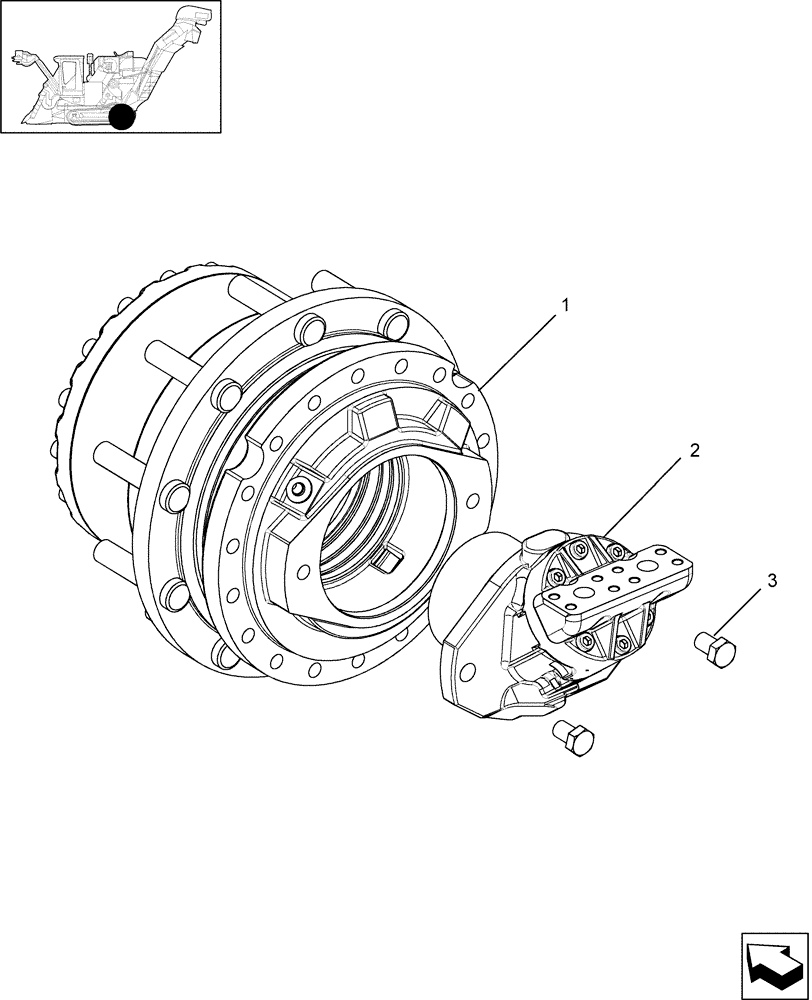 Схема запчастей Case IH A4000 - (A09.03[01]) - REDUCTION HUB WITH HYDRAULIC MOTOR Mainframe & Functioning Components