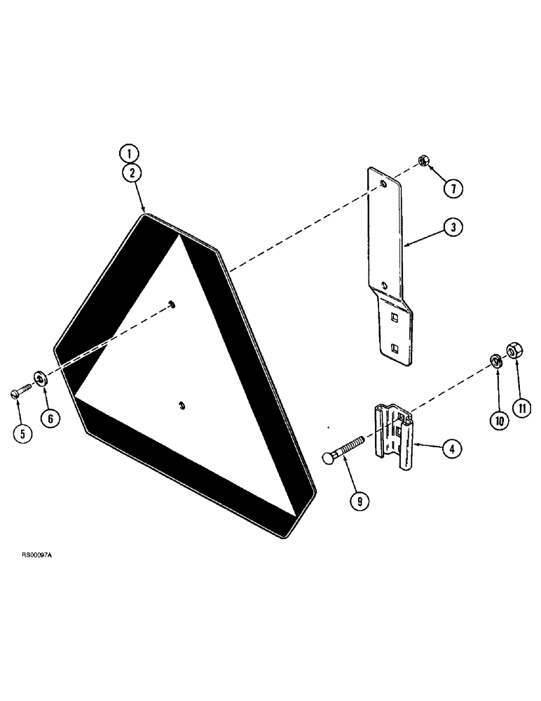 Схема запчастей Case IH 4300 - (9-120) - SLOW MOVING VEHICLE EMBLEM (09) - CHASSIS/ATTACHMENTS