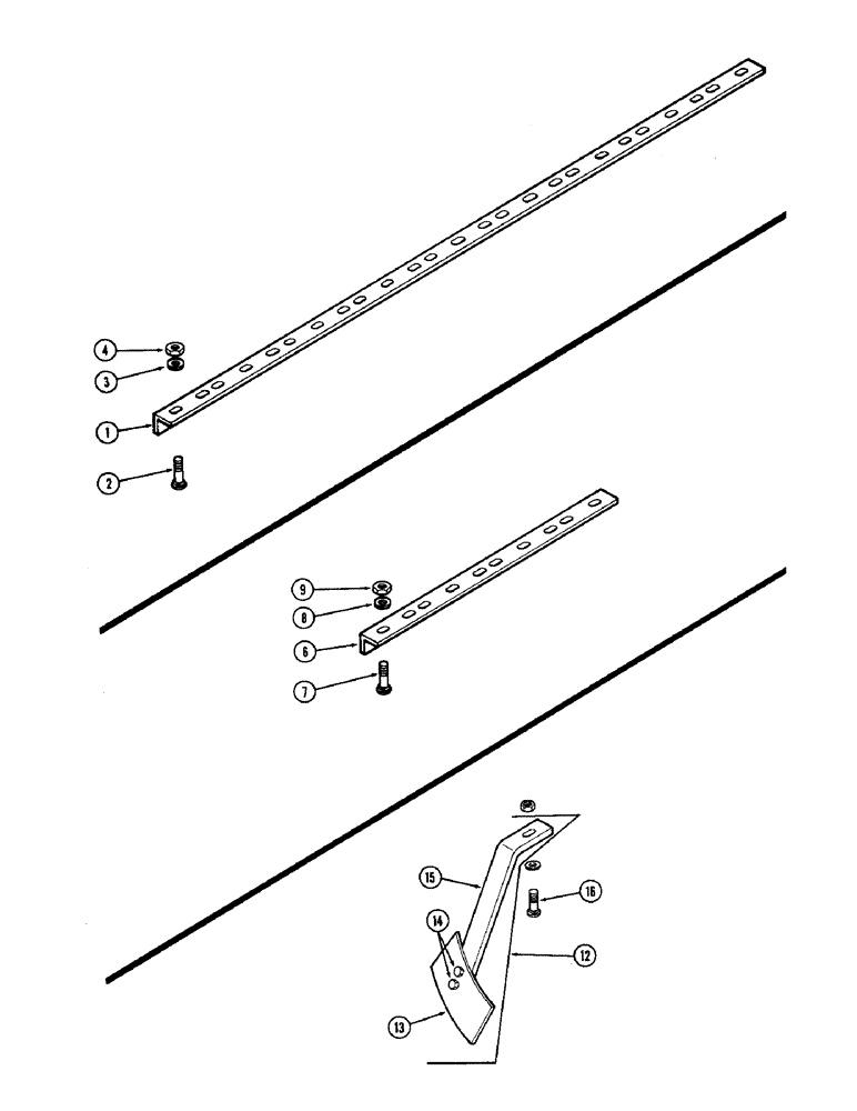 Схема запчастей Case IH F21 - (166[1]) - SCRAPER BARS, WING GANG, 7 INCH SPACING, F21 