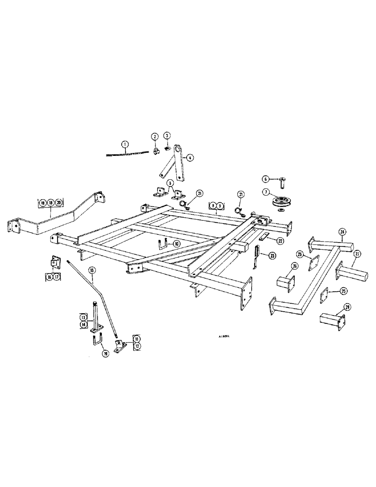Схема запчастей Case IH FC-SERIES - (54) - WING FRAME, TRUSS RODS AND EXTENSION, 27-6 