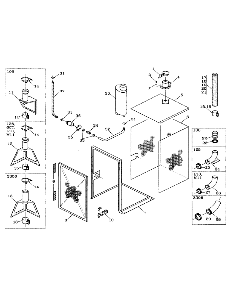 Схема запчастей Case IH 7000 - (C03-04) - AIR INLET SCREEN AND EXHAUST Engine & Engine Attachments