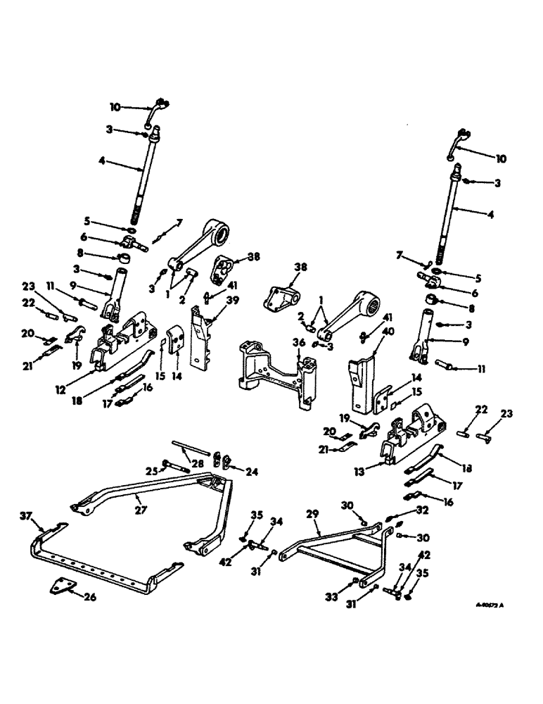 Схема запчастей Case IH 766 - (09-08) - FRAME, TWO POINT HITCH, 766 AND 966 TRACTORS WITH DRAFT CONTROL (12) - FRAME