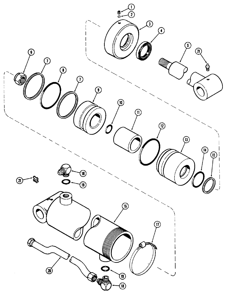 Схема запчастей Case IH 65 - (42) - LIFT CYLINDER, USED SERIAL NO. 1611964 AND AFTER (35) - HYDRAULIC SYSTEMS