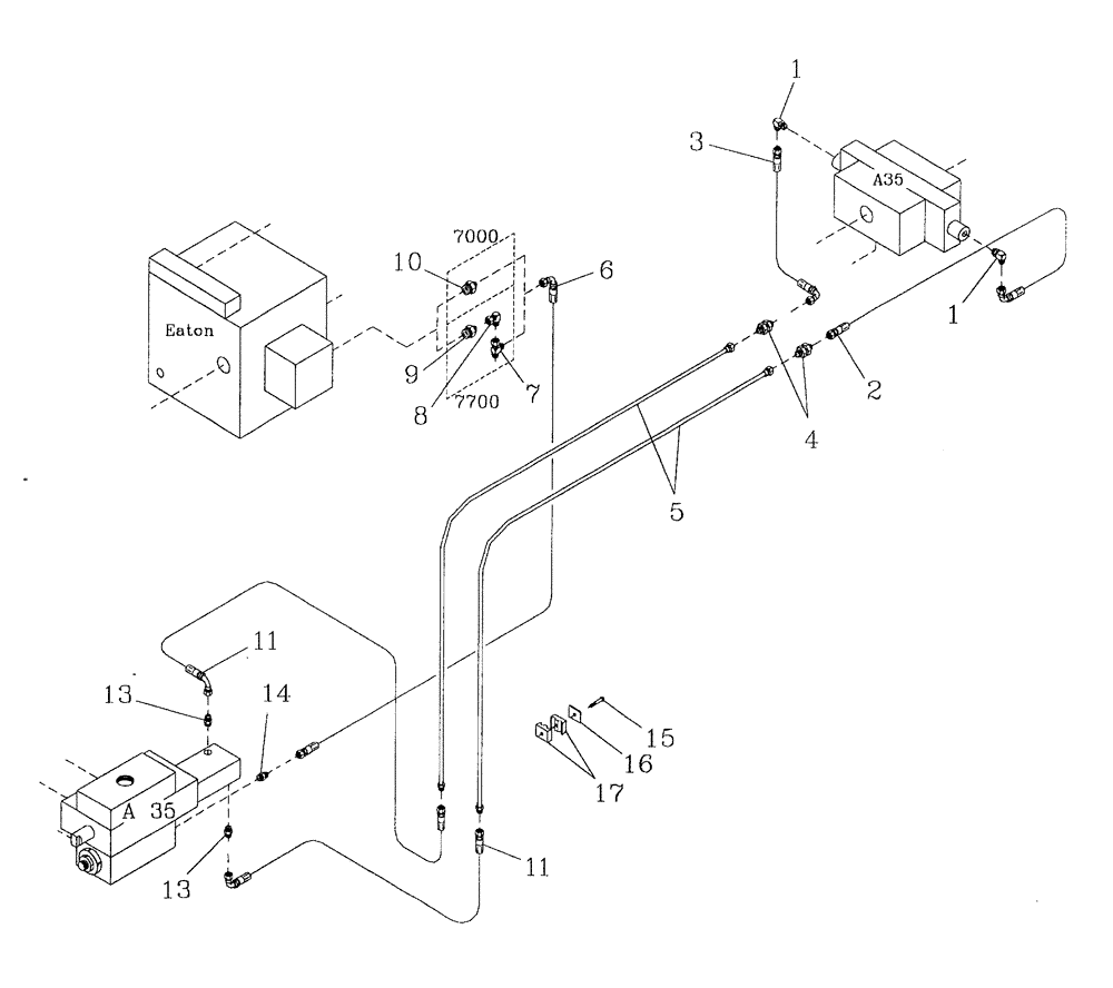 Схема запчастей Case IH 7700 - (B07[05]) - HYDRAULIC PILOT LINES [ELECTRIC CABIN] Hydraulic Components & Circuits