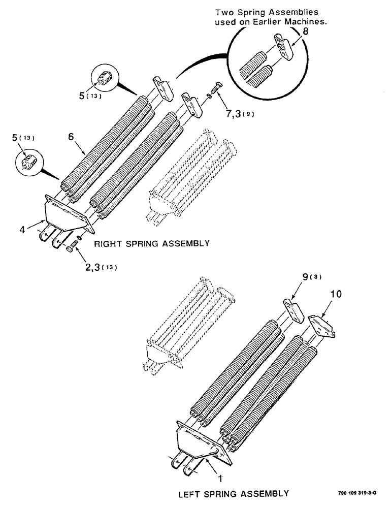 Схема запчастей Case IH 8350 - (7-14) - FLOTATION SPRING ASSEMBLIES, LEFT AND RIGHT (09) - CHASSIS