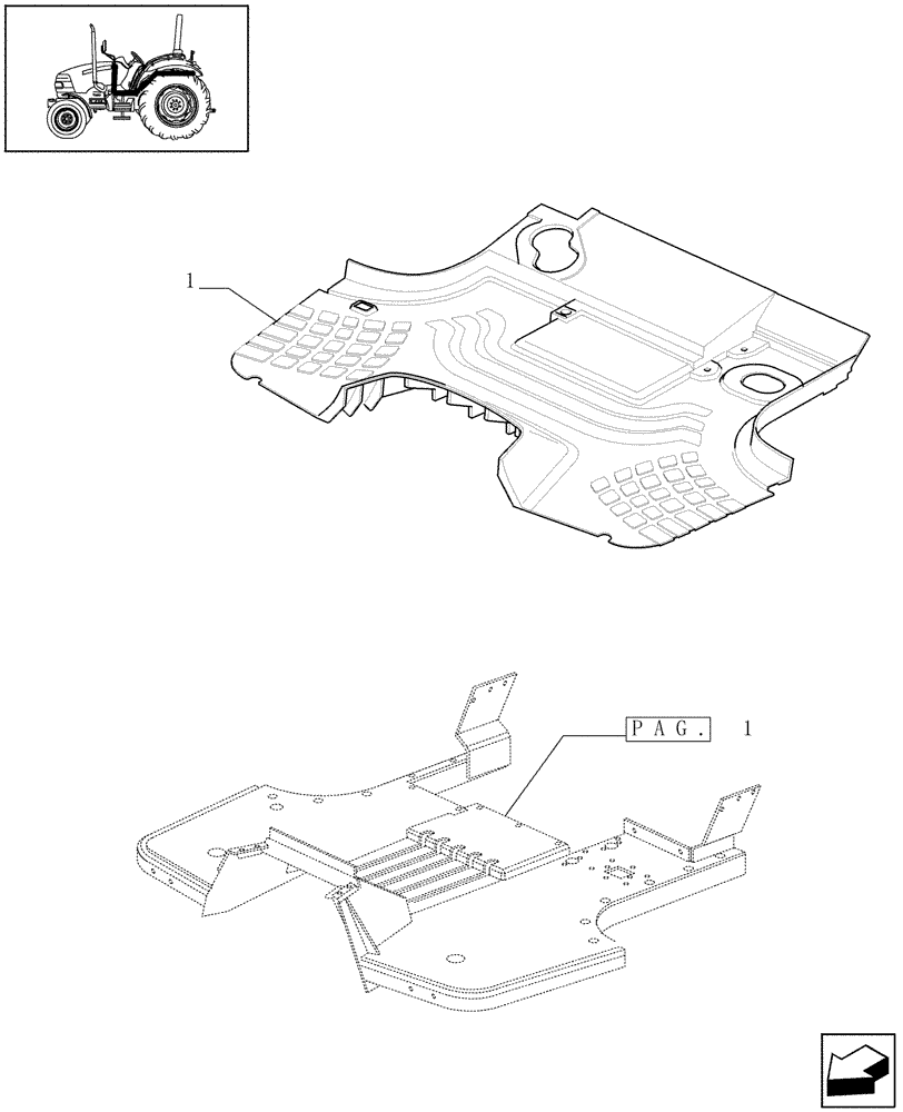 Схема запчастей Case IH JX60 - (1.92.87[03]) - MUDGUARDS AND FOOTBOARDS - L/CAB (10) - OPERATORS PLATFORM/CAB