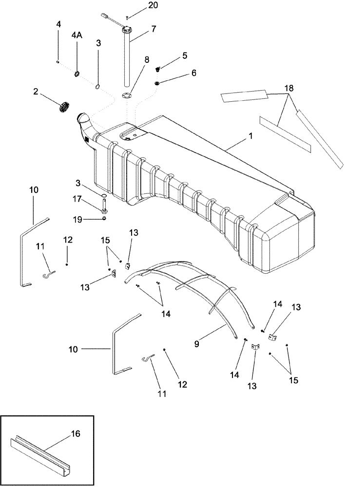 Схема запчастей Case IH 620 - (03-06) - FUEL TANK AND SUPPORTS (02) - FUEL SYSTEM