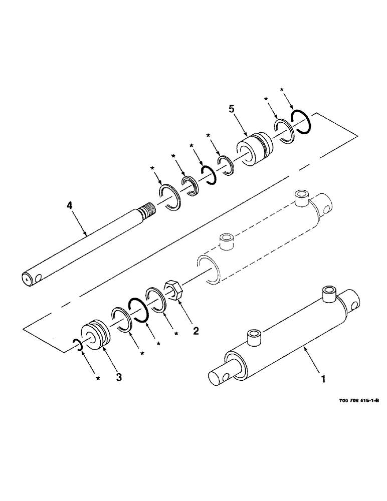 Схема запчастей Case IH 8430 - (8-08) - HYDRAULIC CYLINDER ASSEMBLY (THREADER), (700709416 HYDRAULIC (07) - HYDRAULICS