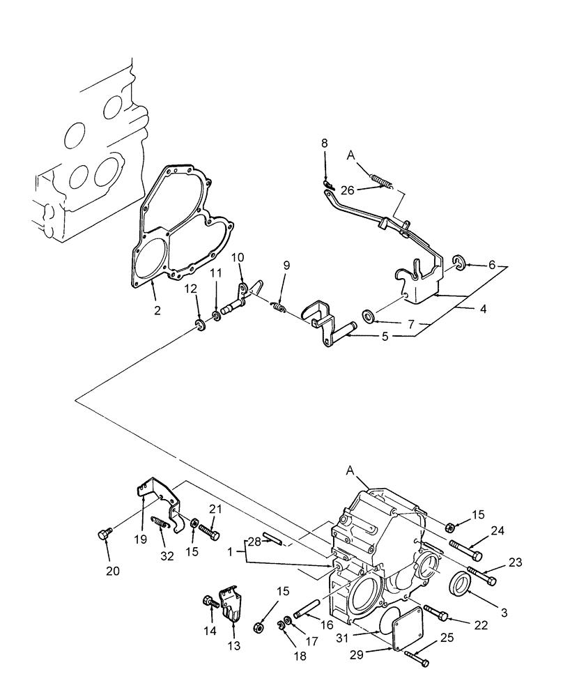 Схема запчастей Case IH DX18E - (01.05) - TIMING GEAR CASE (01) - ENGINE
