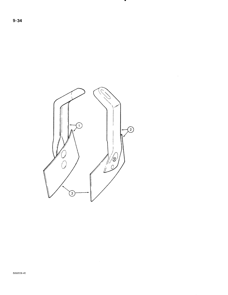 Схема запчастей Case IH 350 - (9-34) - FURROW FILLER SCRAPERS, USED WITH SPOOL WITH ROUND CENTER HOLE UNITS BUILT FROM 1975 AND AFTER (09) - CHASSIS/ATTACHMENTS