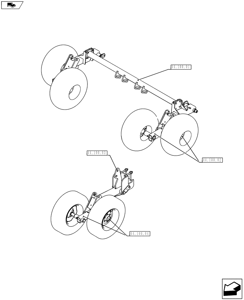 Схема запчастей Case IH 955 - (44.100.00) - WHEEL / AXLE INDEX (44) - WHEELS