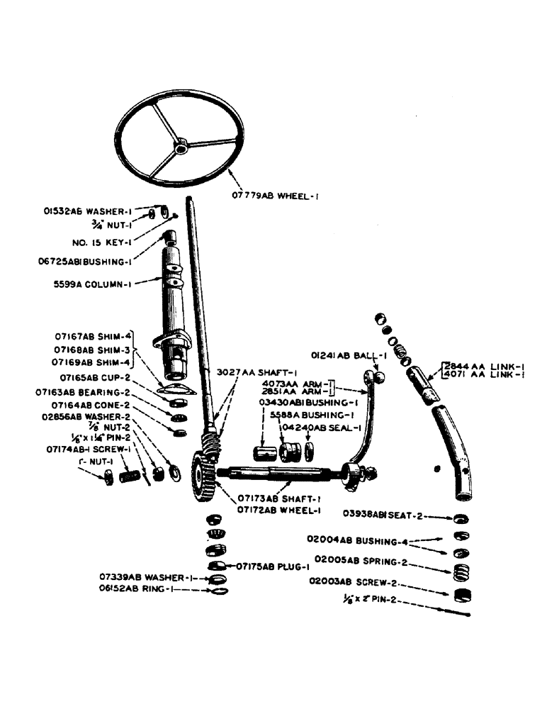 Схема запчастей Case IH DV-SERIES - (128) - STEERING GEAR, FOR D, DC-3 AND DC-4 TRACTORS (05) - STEERING