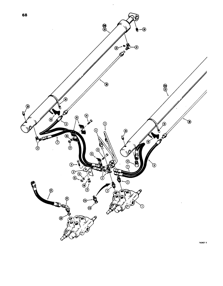 Схема запчастей Case IH 1816 - (68) - LOADER LIFT HYDRAULICS (35) - HYDRAULIC SYSTEMS