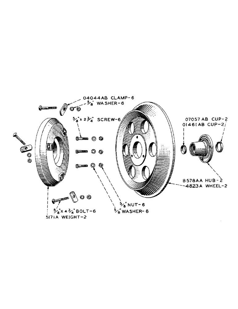 Схема запчастей Case IH DC-SERIES - (108) - SELF CLEANING FRONT WHEELS AND WEIGHTS, FOR "DC" TRACTOR, SELF CLEANING FRONT WHEELS (06) - POWER TRAIN