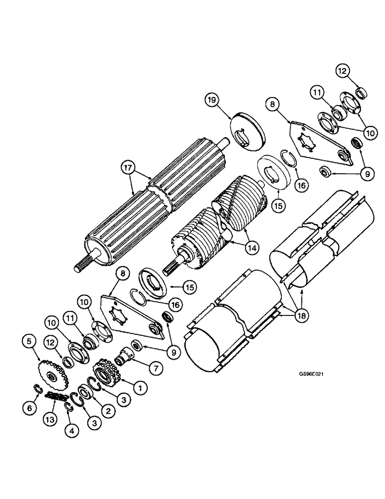 Схема запчастей Case IH INTERNATIONAL - (2-42) - CONDITIONER UPPER ROLL, HEADER MOUNTED (15) - CROP CONDITIONING
