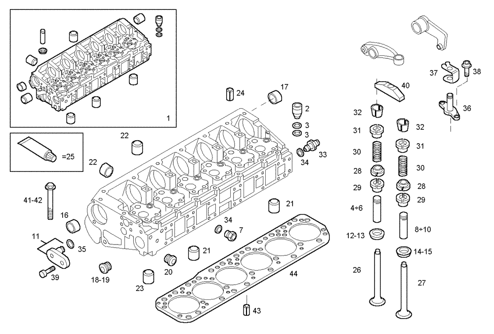 Схема запчастей Case IH F3AE0684G B003 - (0600.171) - CYLINDER HEAD 