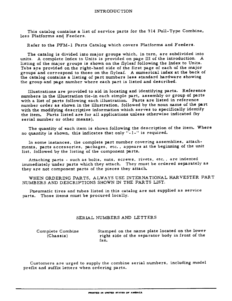 Схема запчастей Case IH 914 - (00-08) - INTRODUCTION, SERIAL NUMBER LOCATION (00) - GENERAL