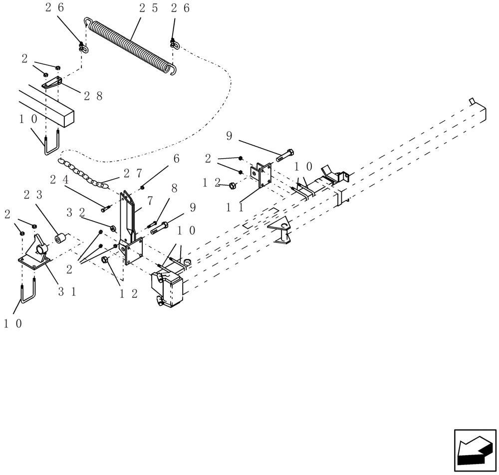 Схема запчастей Case IH PTX600 - (5.040.1) - ENDMARKER MOUNT BRACKETS Options