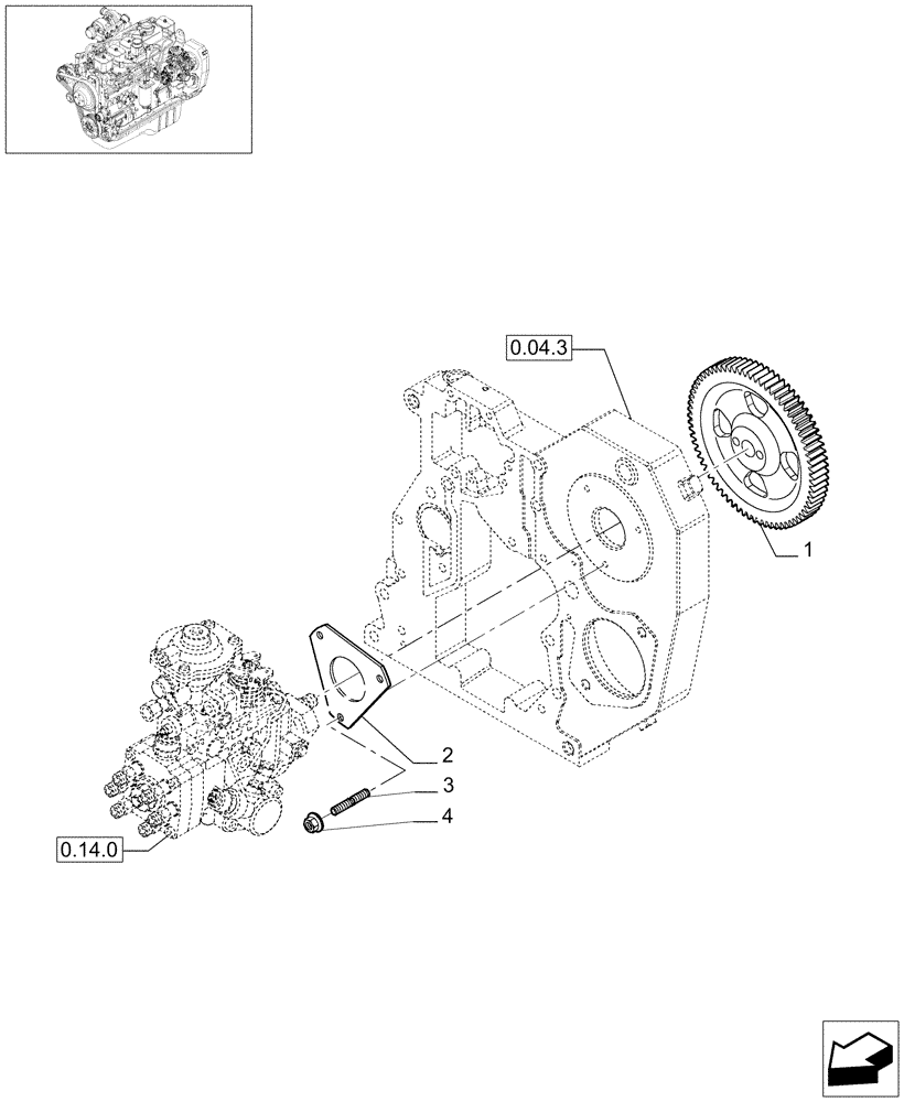 Схема запчастей Case IH F4GE9684D J600 - (0.14.2[01]) - INJECTION PUMP - CONTROL  (504066547) 