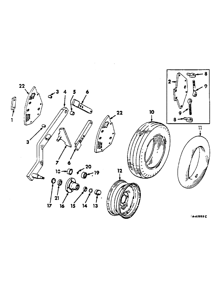 Схема запчастей Case IH 620 - (AC-07) - GAUGE WHEEL 