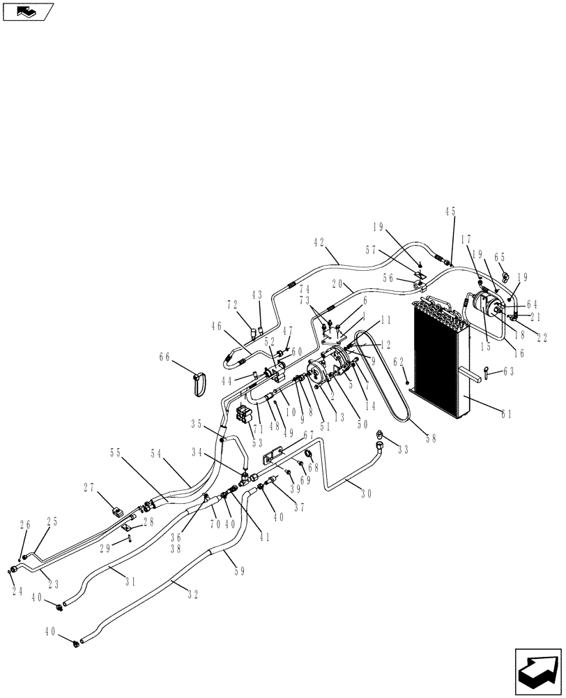 Схема запчастей Case IH MAGNUM 190 - (50.200.08) - AIR CONDITIONING, CONDENSER (50) - CAB CLIMATE CONTROL