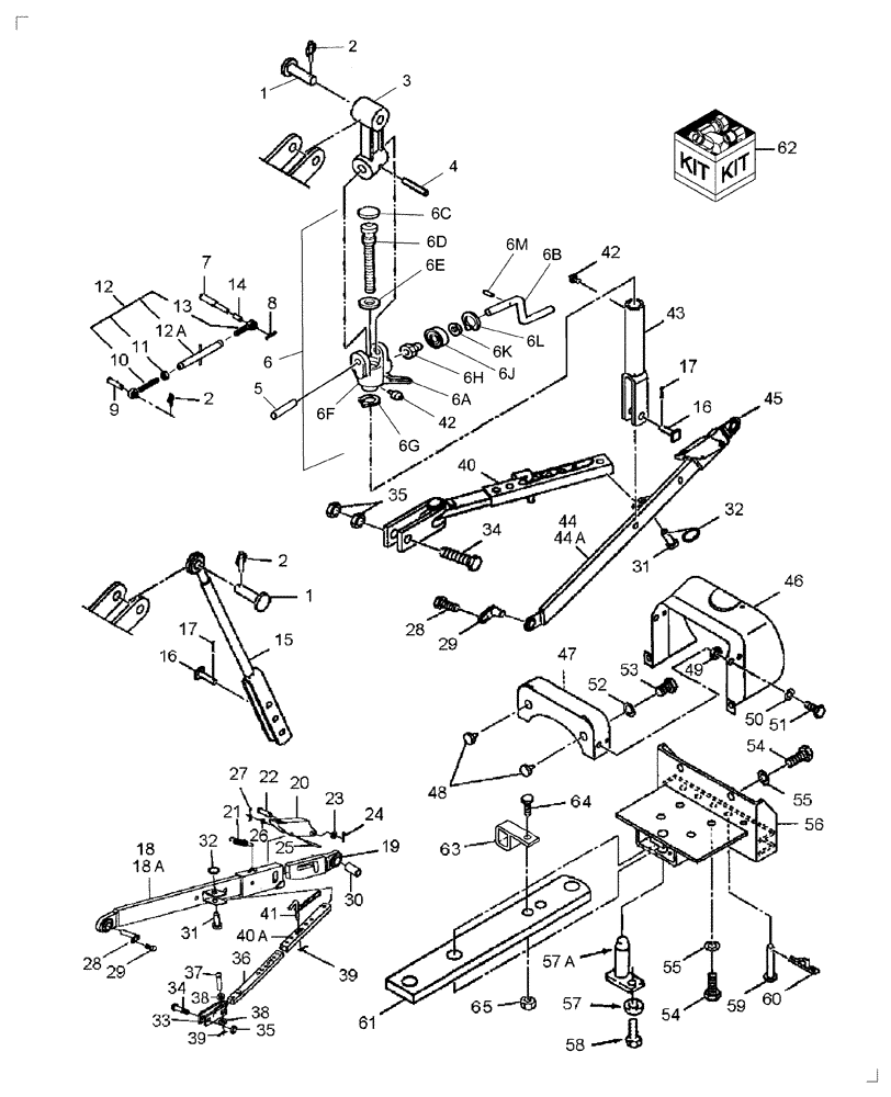 Схема запчастей Case IH DX48 - (09.01) - 3PT HITCH (09) - IMPLEMENT LIFT