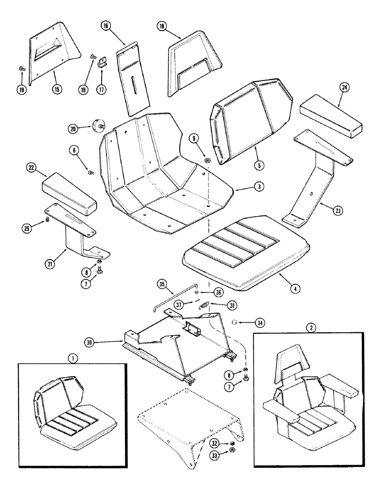 Схема запчастей Case IH 870 - (284) - AGRI-KING SEAT (09) - CHASSIS/ATTACHMENTS