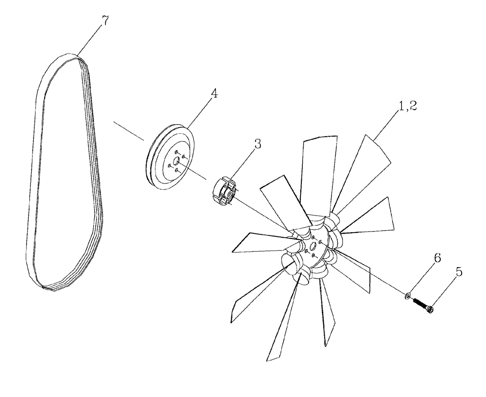 Схема запчастей Case IH AUSTOFT - (C02-02) - COOLING FAN AND DRIVE BELT Engine & Engine Attachments