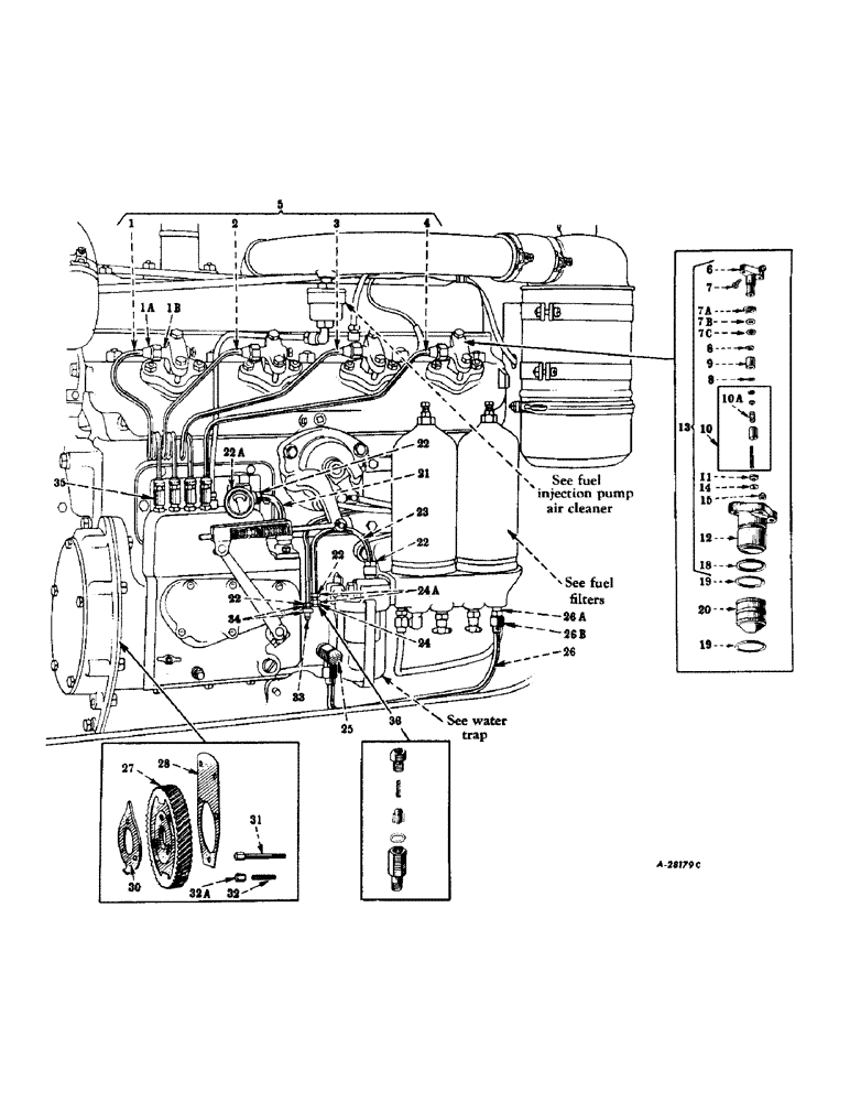 Схема запчастей Case IH SUPER M-TA - (085) - DIESEL ENGINE, FUEL INJECTION PUMP, NOZZLES, PIPES, GEAR AND CONNECTIONS (01) - ENGINE